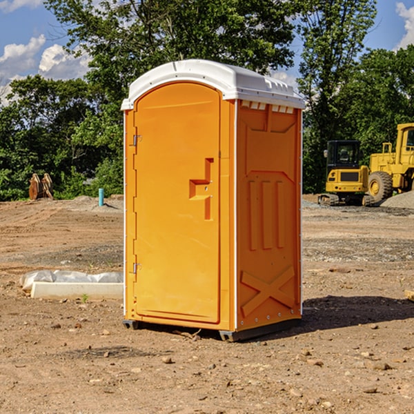 how often are the portable restrooms cleaned and serviced during a rental period in Clayhole